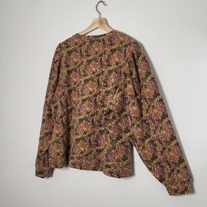 Marine Layer XL Floral Sweatshirt in Pink & Brown